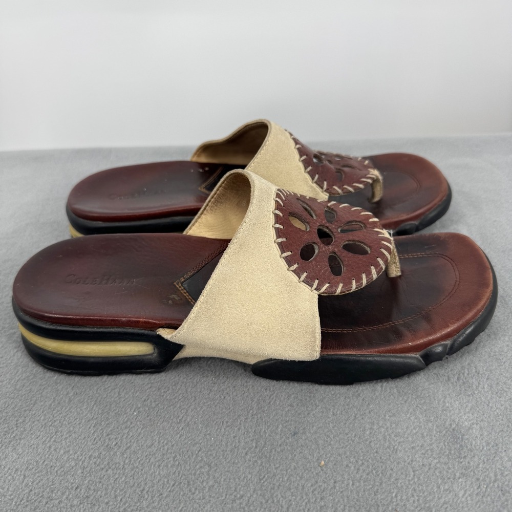 Cole Haan Air Womens 8.5 B Thong Sandals Brown Leather D12799